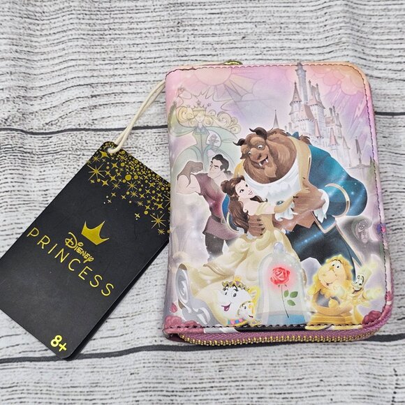 NWT Loungefly Disney Beauty and the Beast Portrait Small Zip Wallet - BoxLunch E - Picture 1 of 4